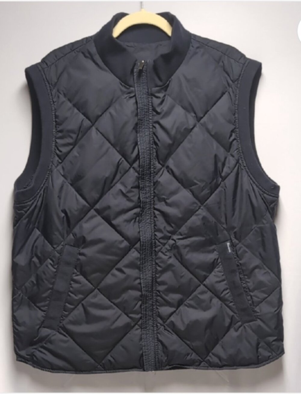Faconnable navy reversible quilted down filled vest